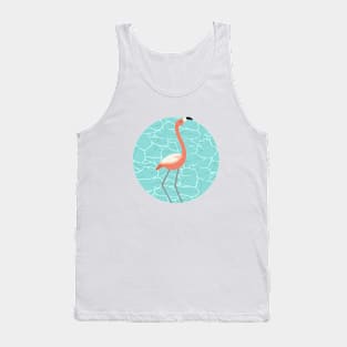 Pink flamingo posing in the distance Tank Top